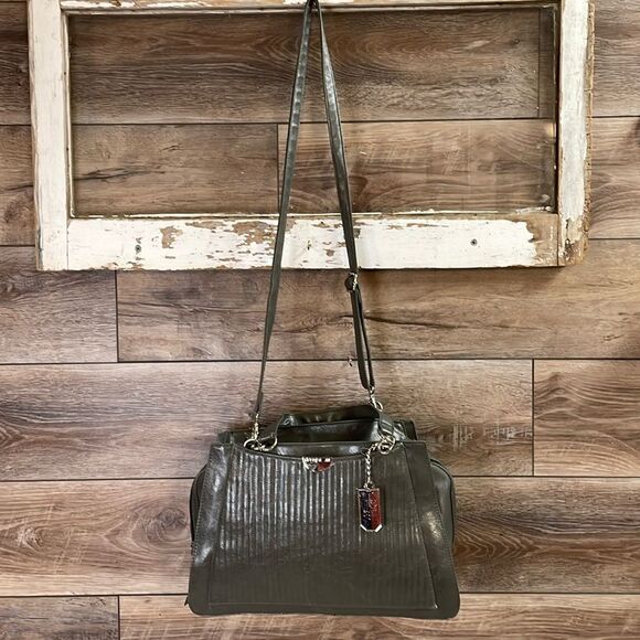 Vintage Rosetti Go Faux Leather Shoulder Handbag Purse  Dark Gray - Picture 2 of 9